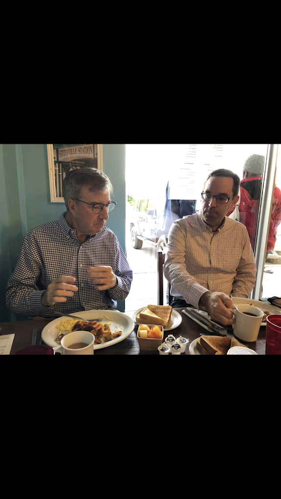Councillor Glen Gower at Main Street Cafe hosting Appreciation Breakfast for Local Rink Operators